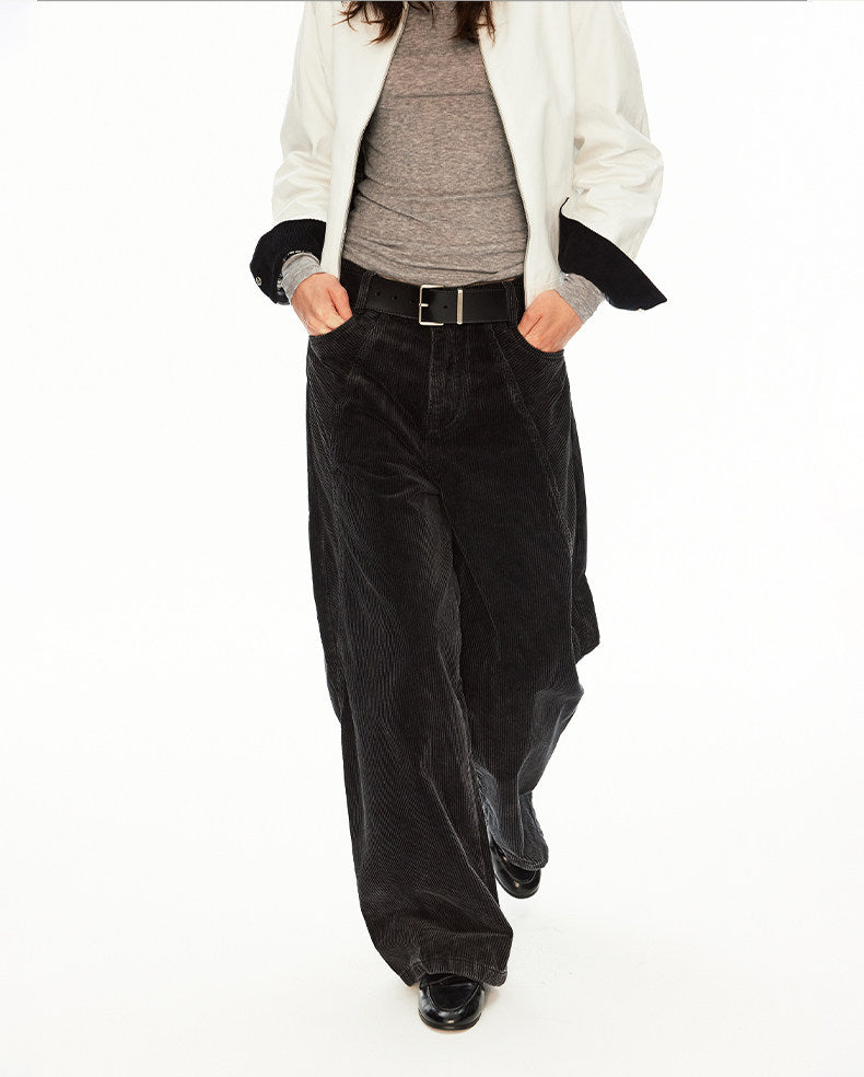 Deconstructed Washed Corduroy Pants
