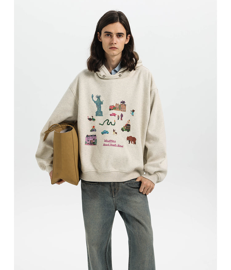 Three-in-one printed sweatshirt