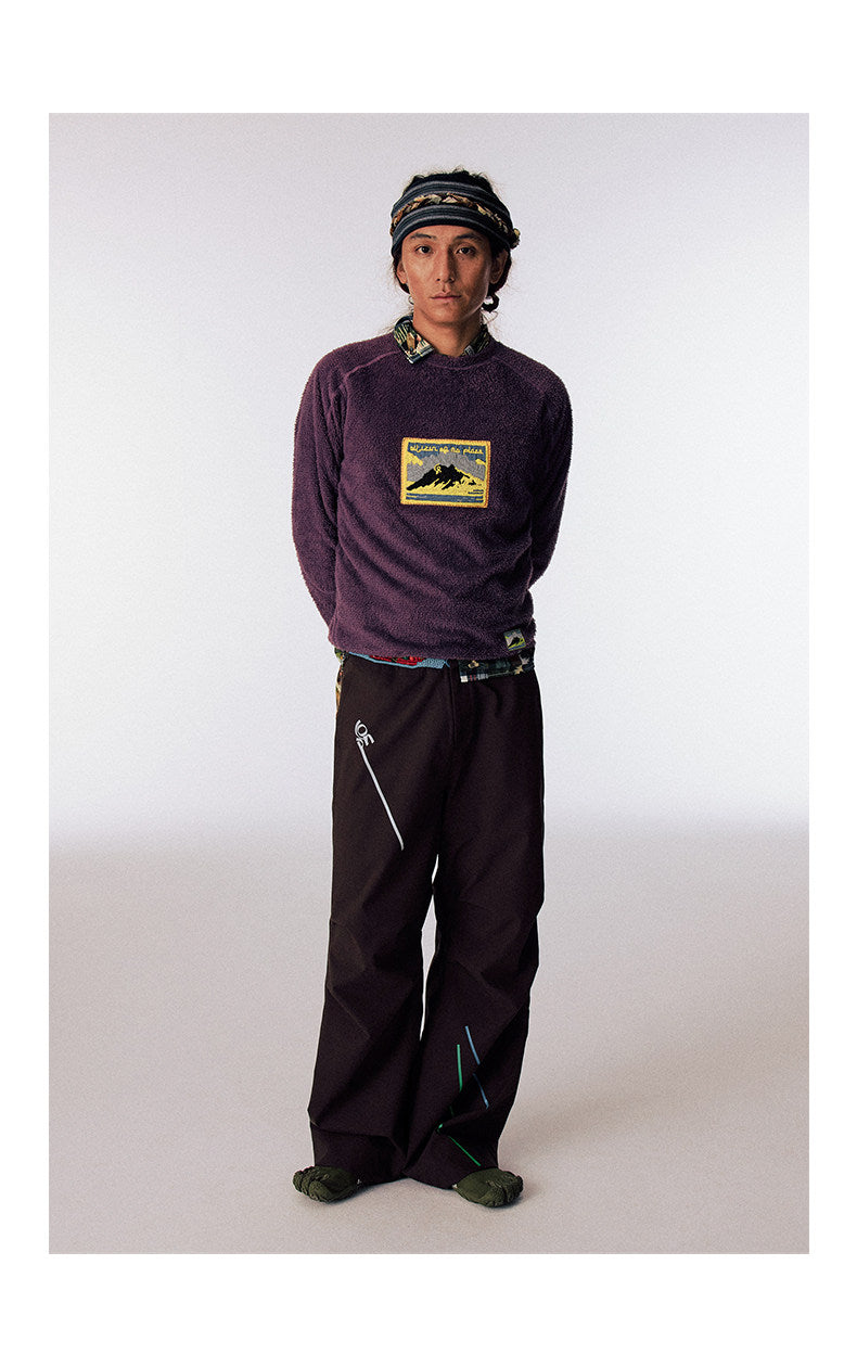 Hand-beaded waistband waterproof casual pants