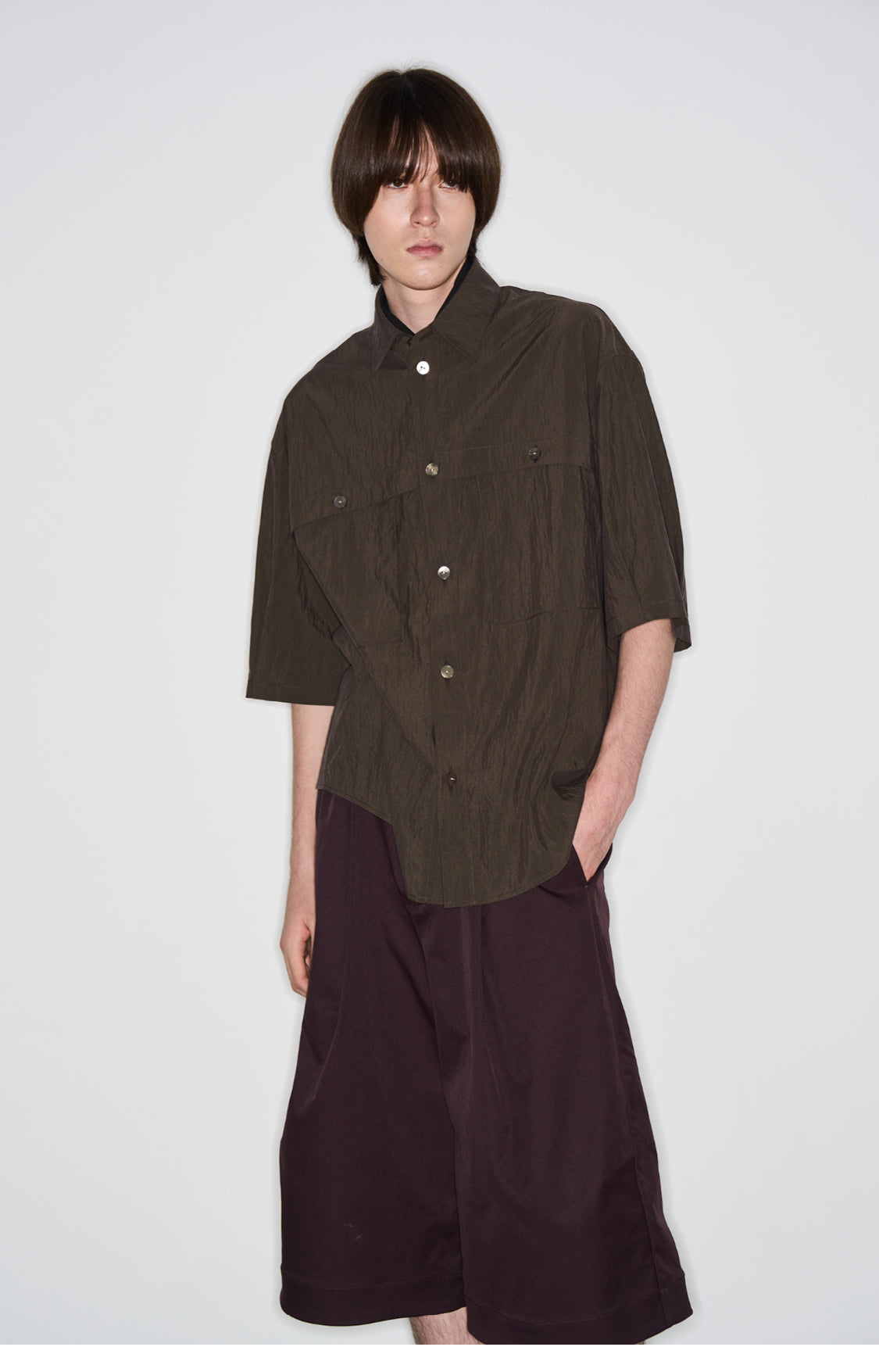 Wrinkled nylon shirt