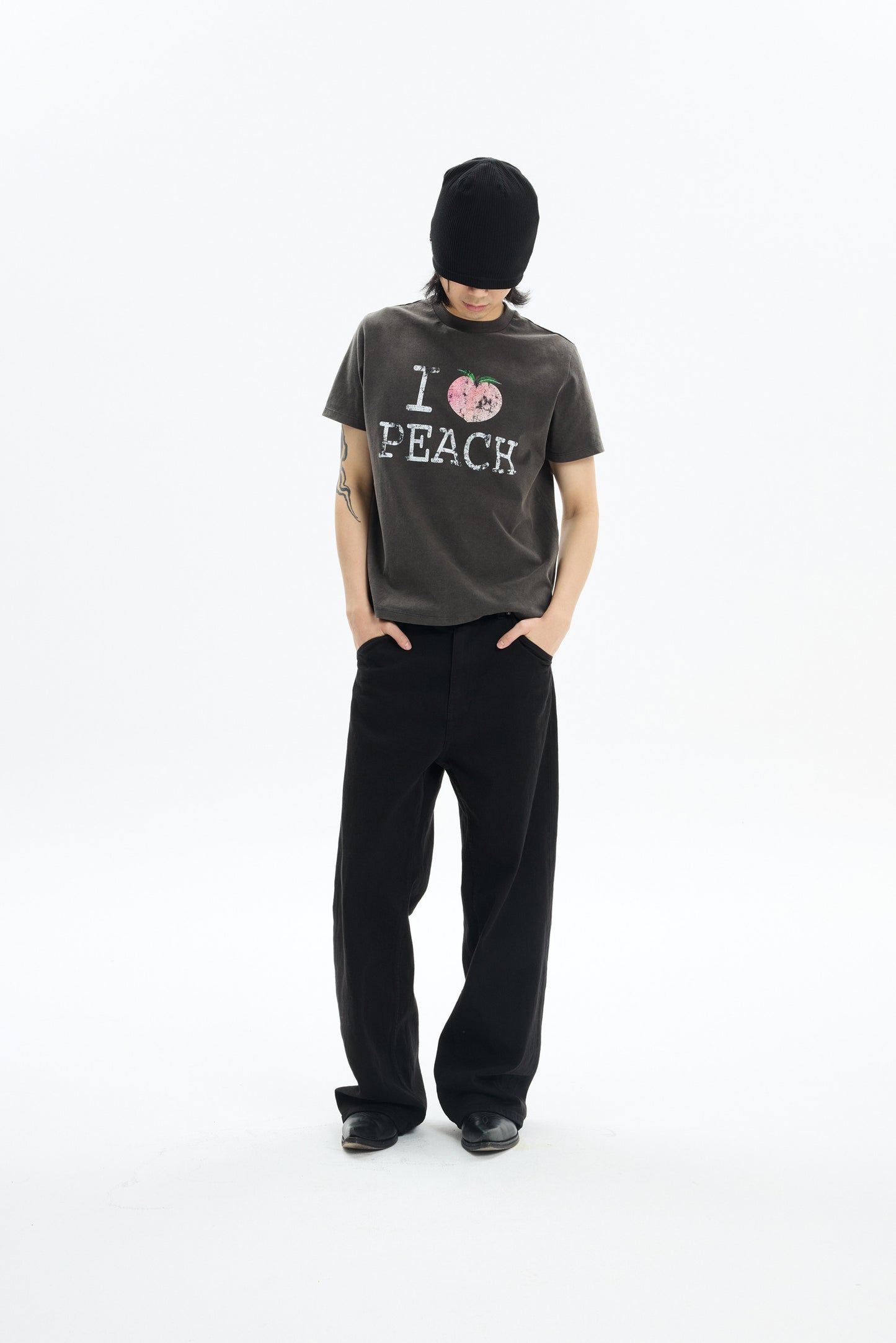 Peach Wash Print T-Shirt