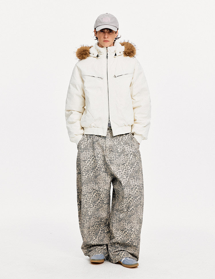 Detachable Hood White Duck Down Jacket