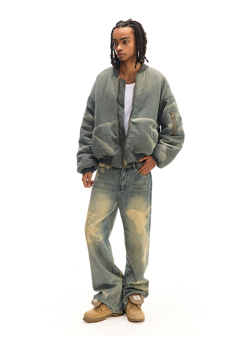 Wrinkled wash sweatshirt