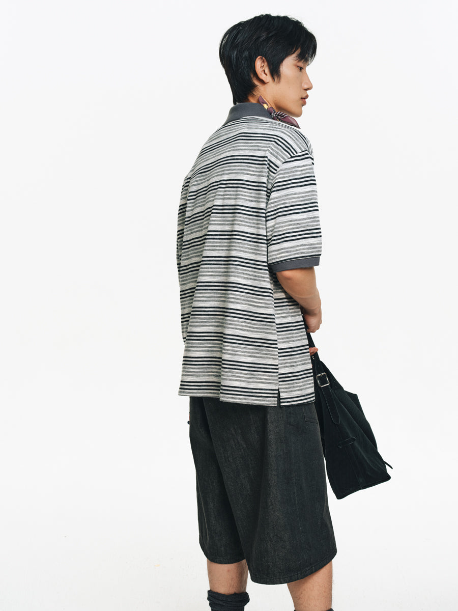 Drop Shoulder Polo Shirt