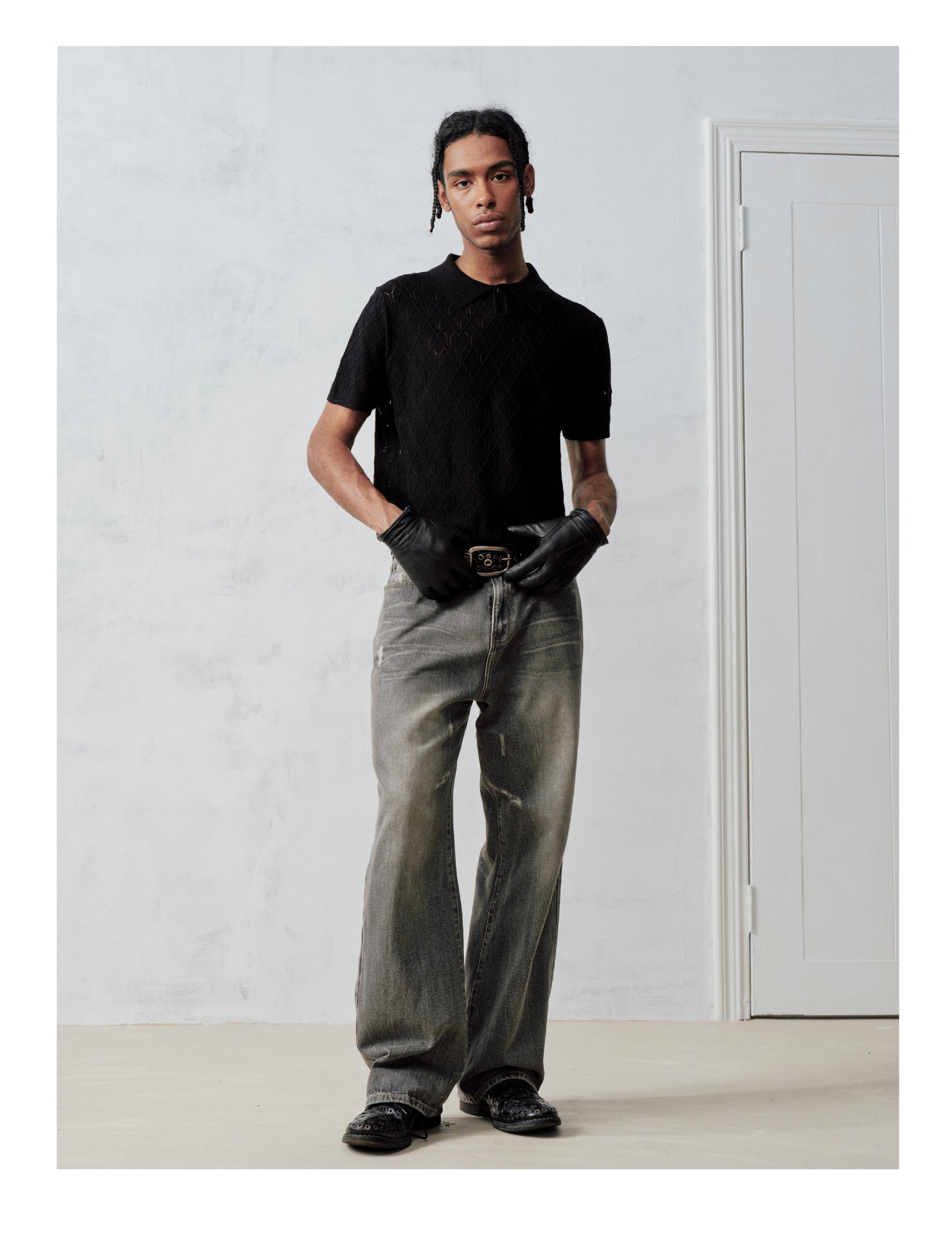 Slim-Fit 3D-Patterned Polo Shirt