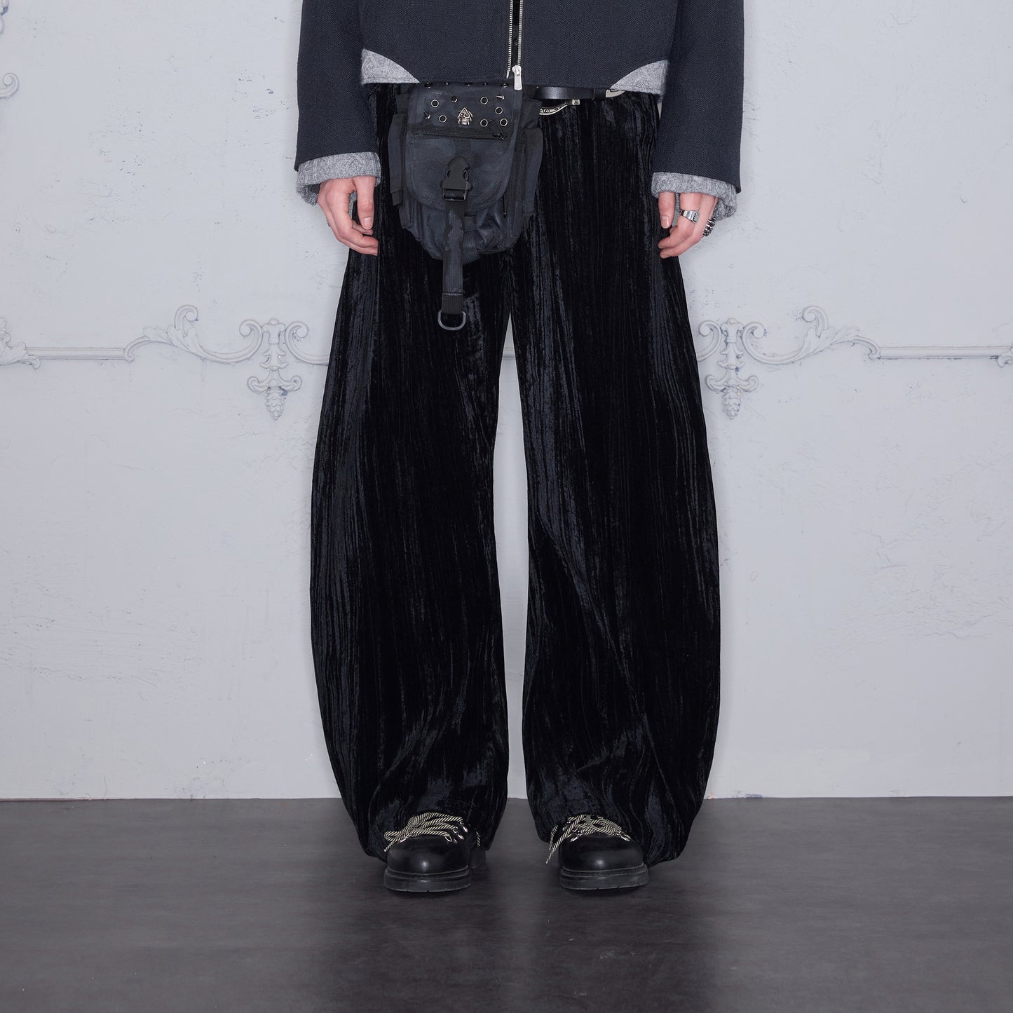 Pleated Velvet Casual Pants