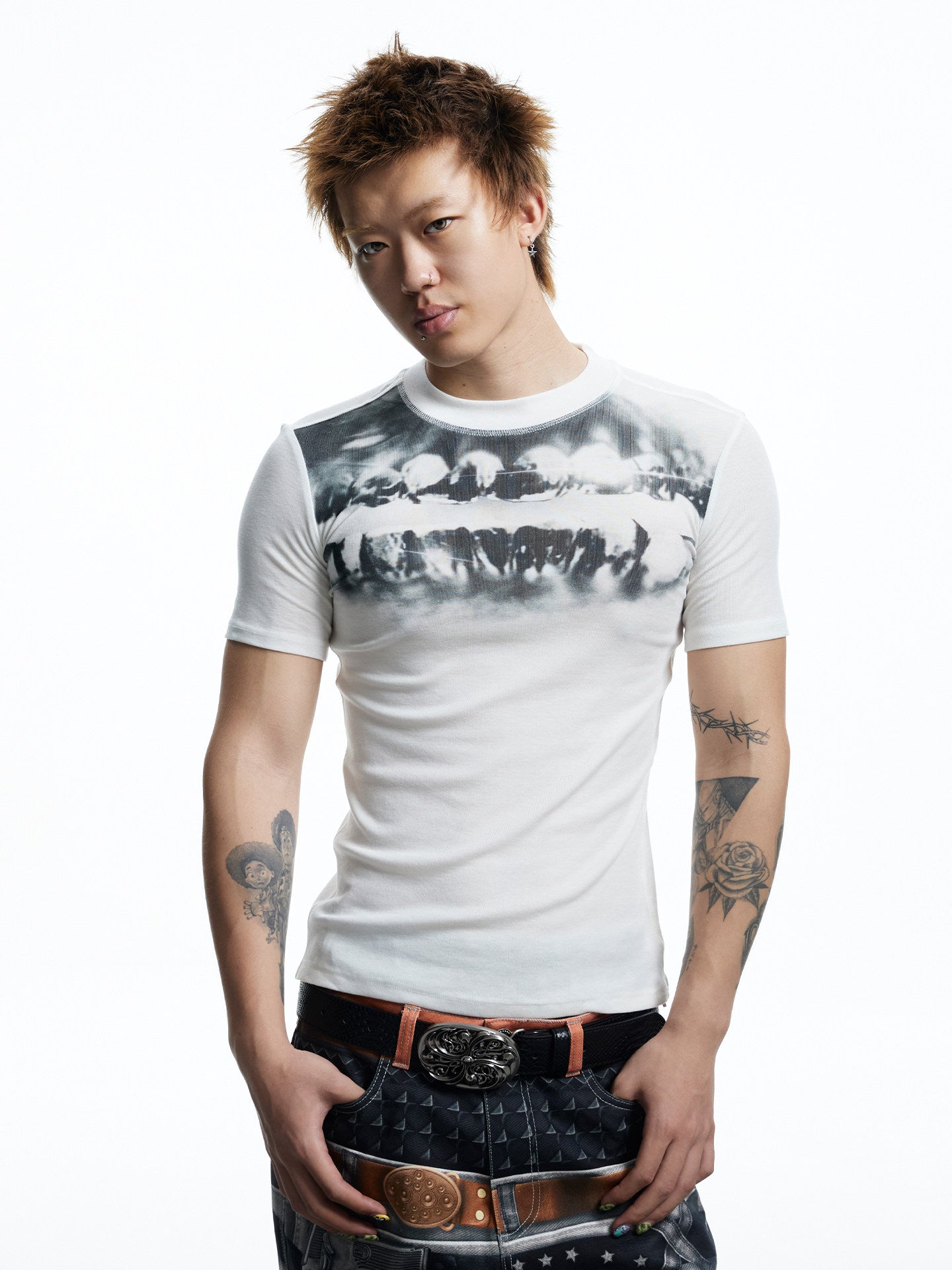Tight-Fit Printed T-Shirt
