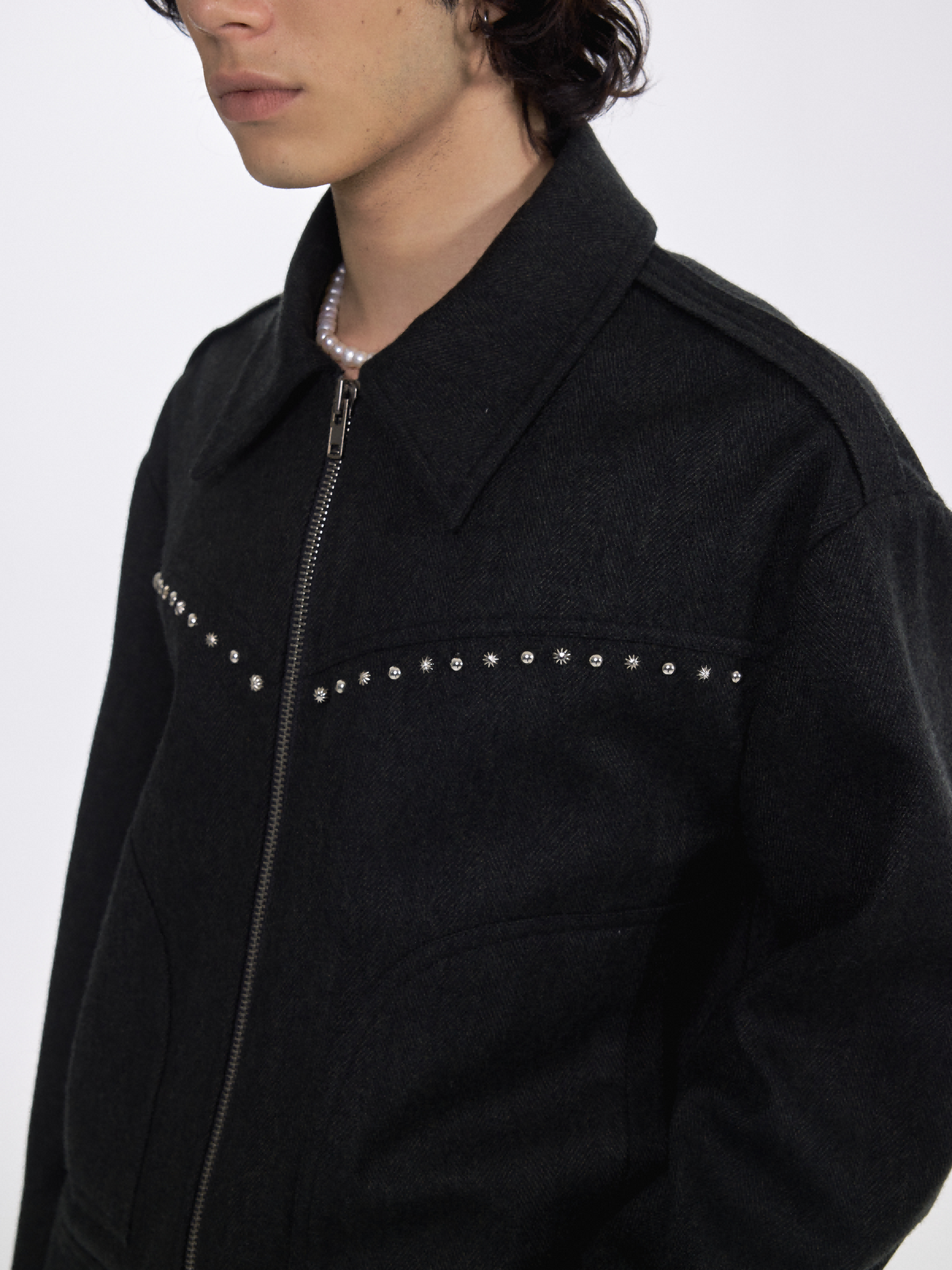 Two-tone lapel unisex jacket