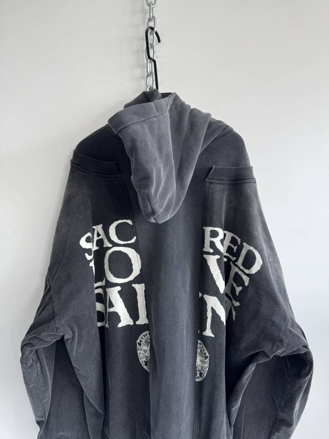 Distressed Zipper Hoodie