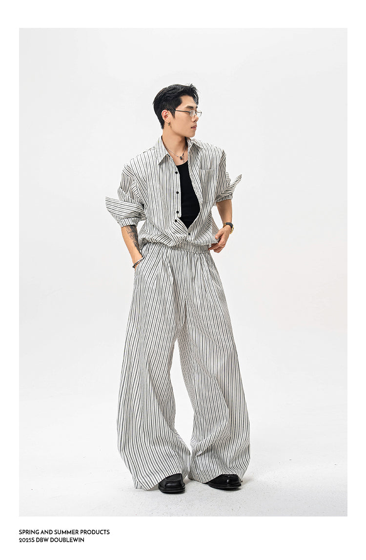 Retro High-End Striped Casual Pants