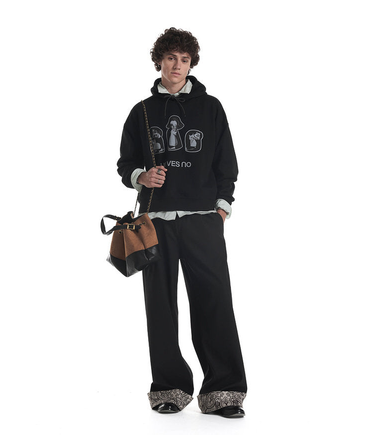 Paisley Flower Hem Casual Pants