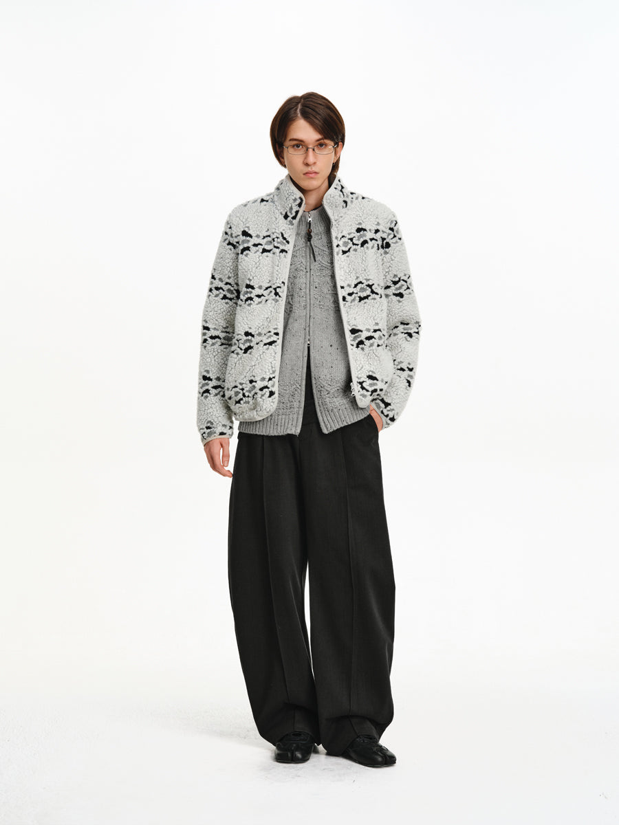 Blended Wool Straight Leg Pants