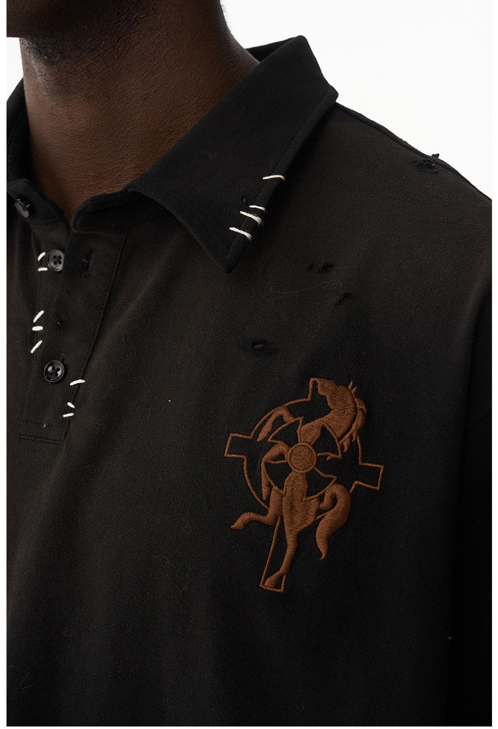 Relaxed Casual Embroidered Polo Shirt