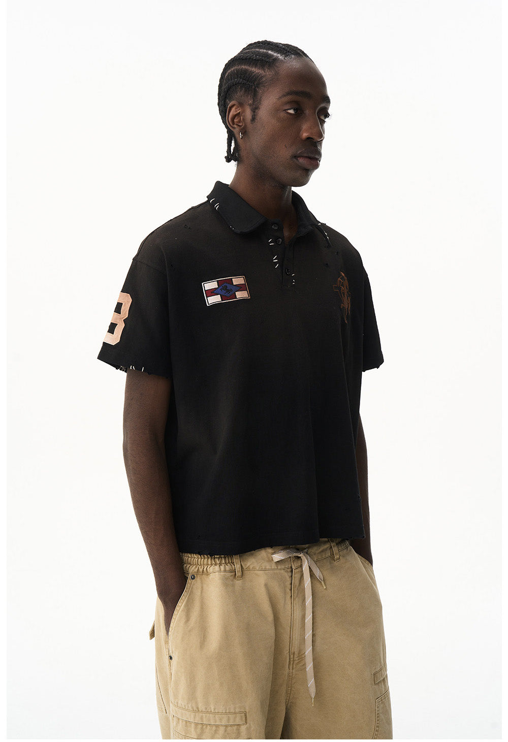 Relaxed Casual Embroidered Polo Shirt