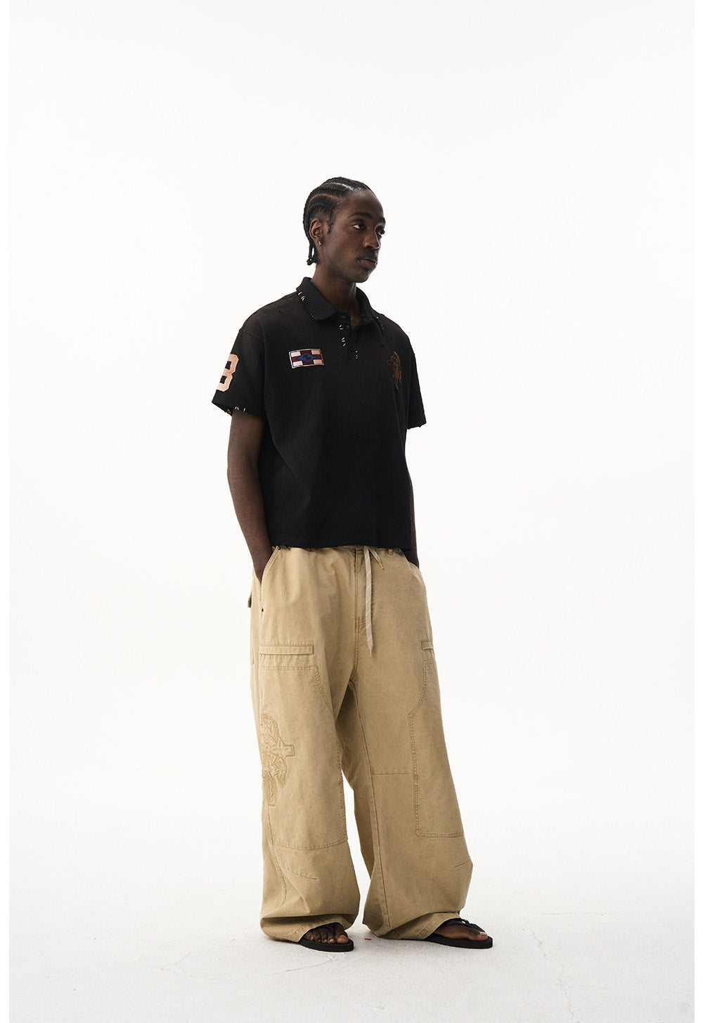 Relaxed Casual Embroidered Polo Shirt