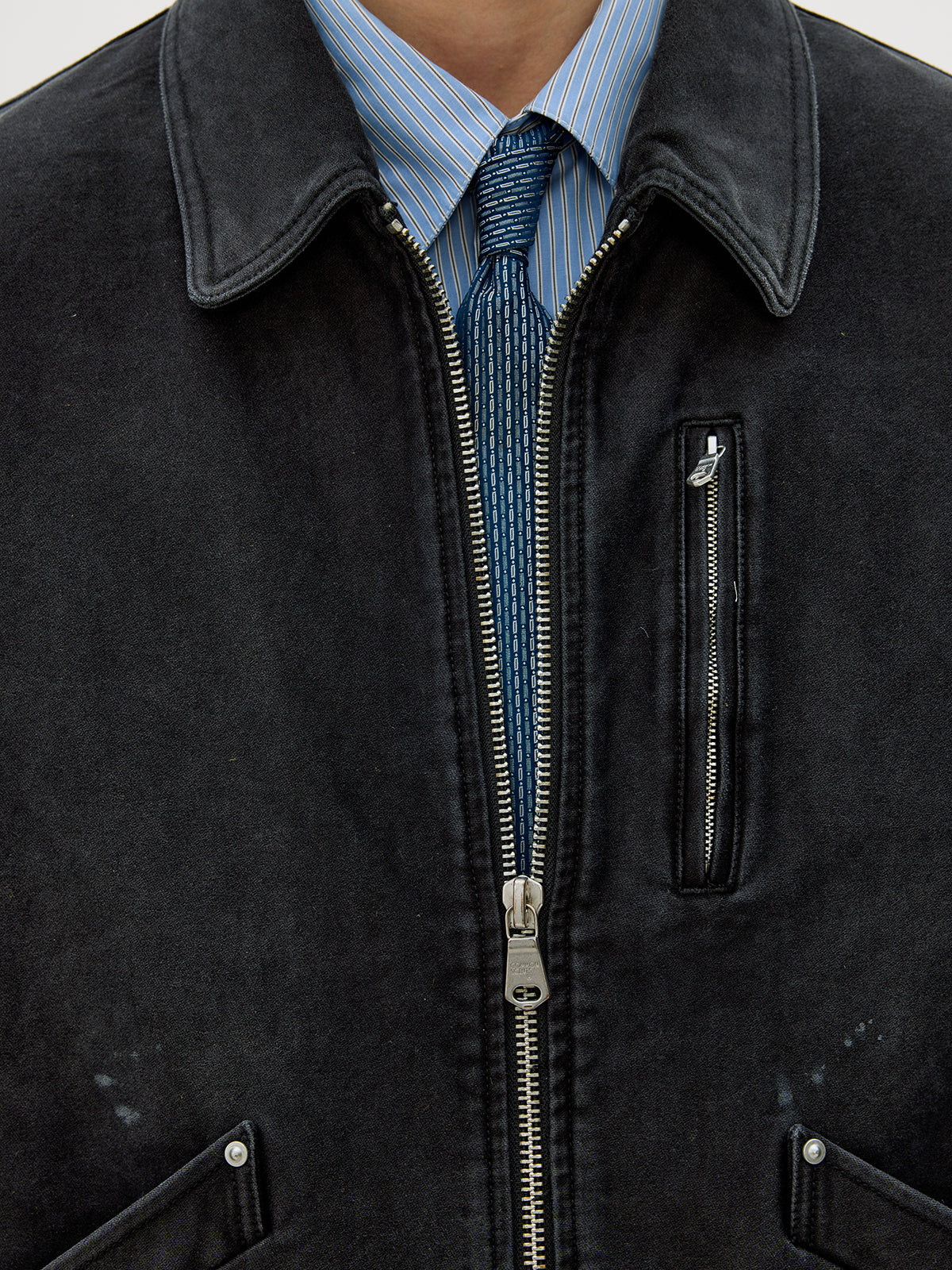 Distressed Zipper Short Jacket