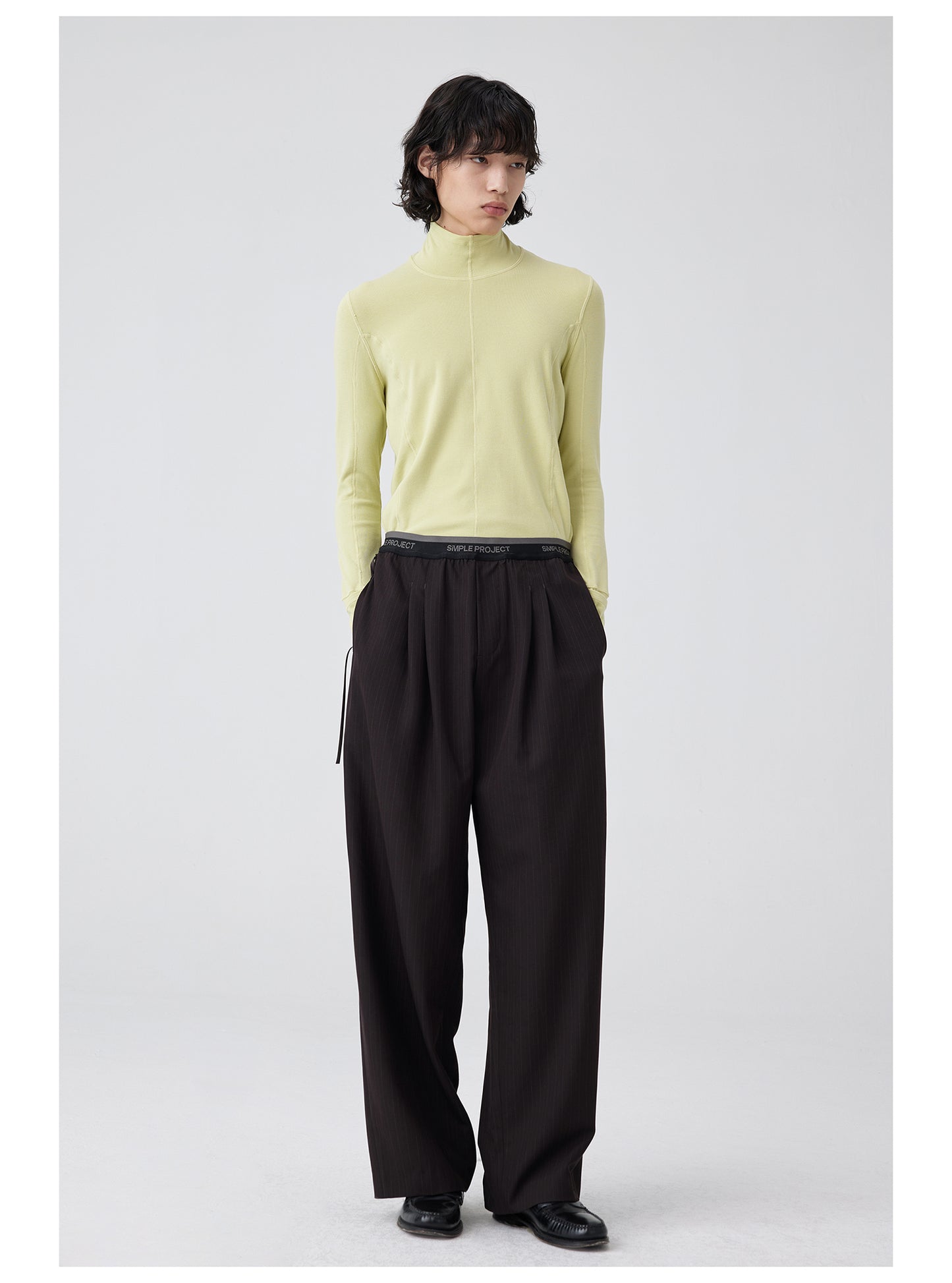 Logo Waistband Pleated Pants