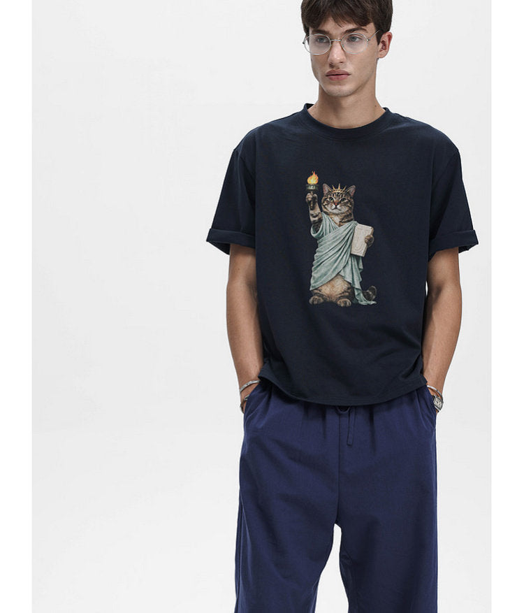 Moisture-wicking quick-drying printed T-shirt