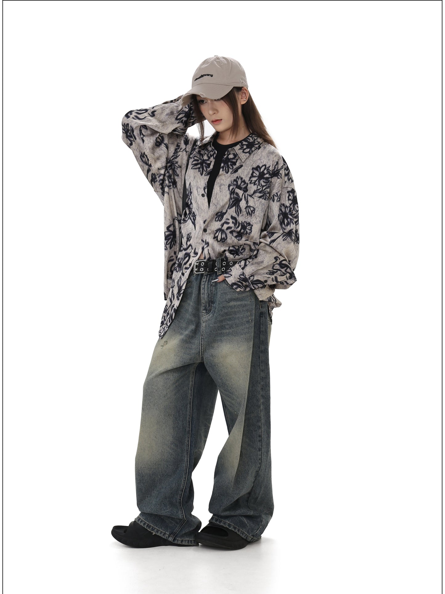 Relaxed Fit Retro Floral Print Shirt