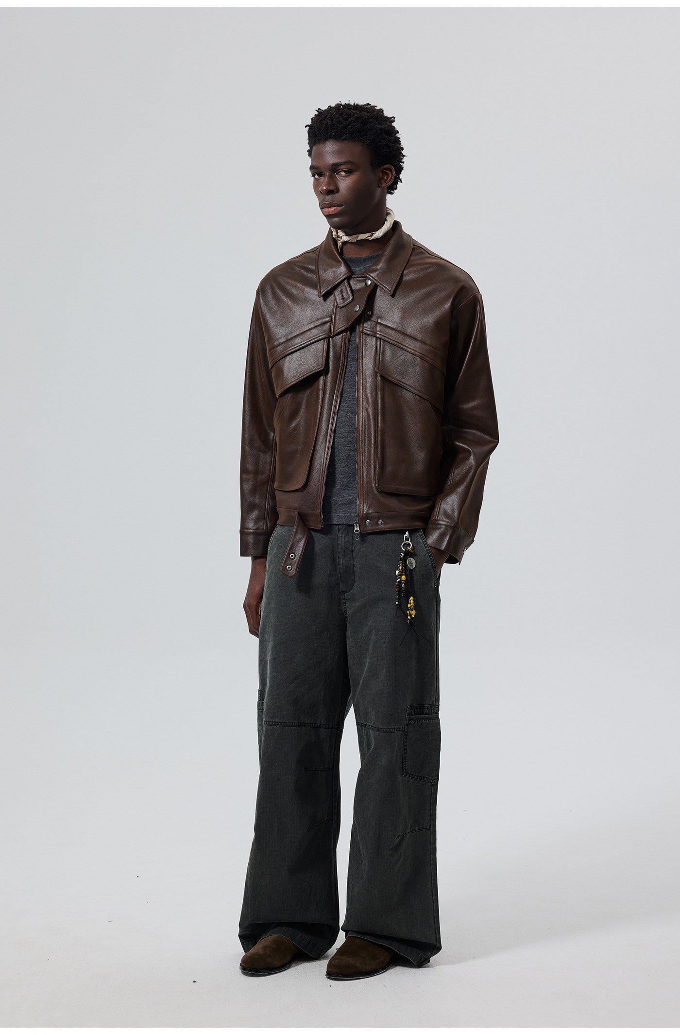 PU Material Oversized Leather Jacket