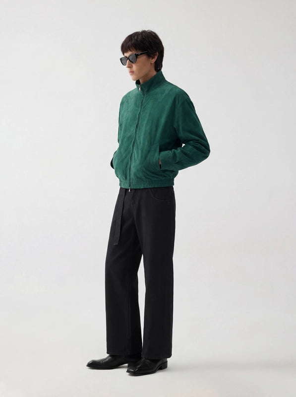 Lightweight and soft-touch stand-collar jacket