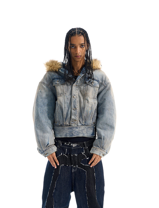 Distressed Oversized Denim Jacket