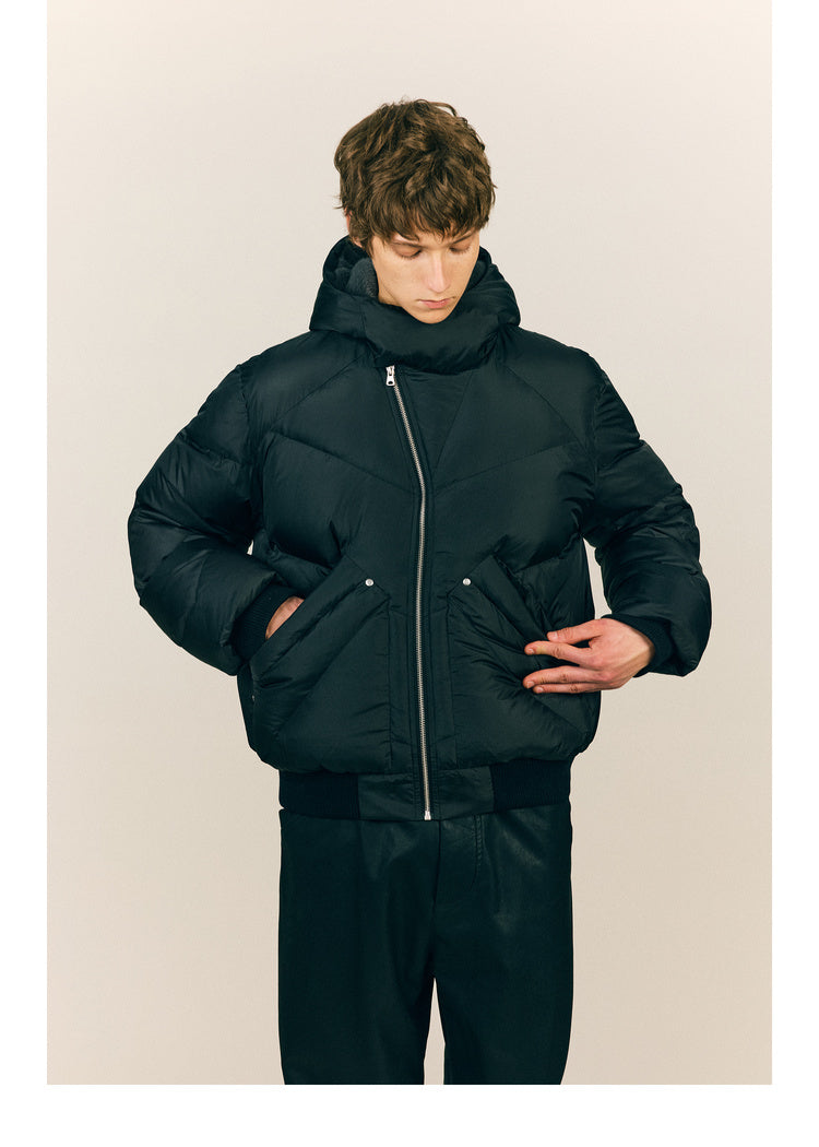 Mink Feather Hooded Down Jacket