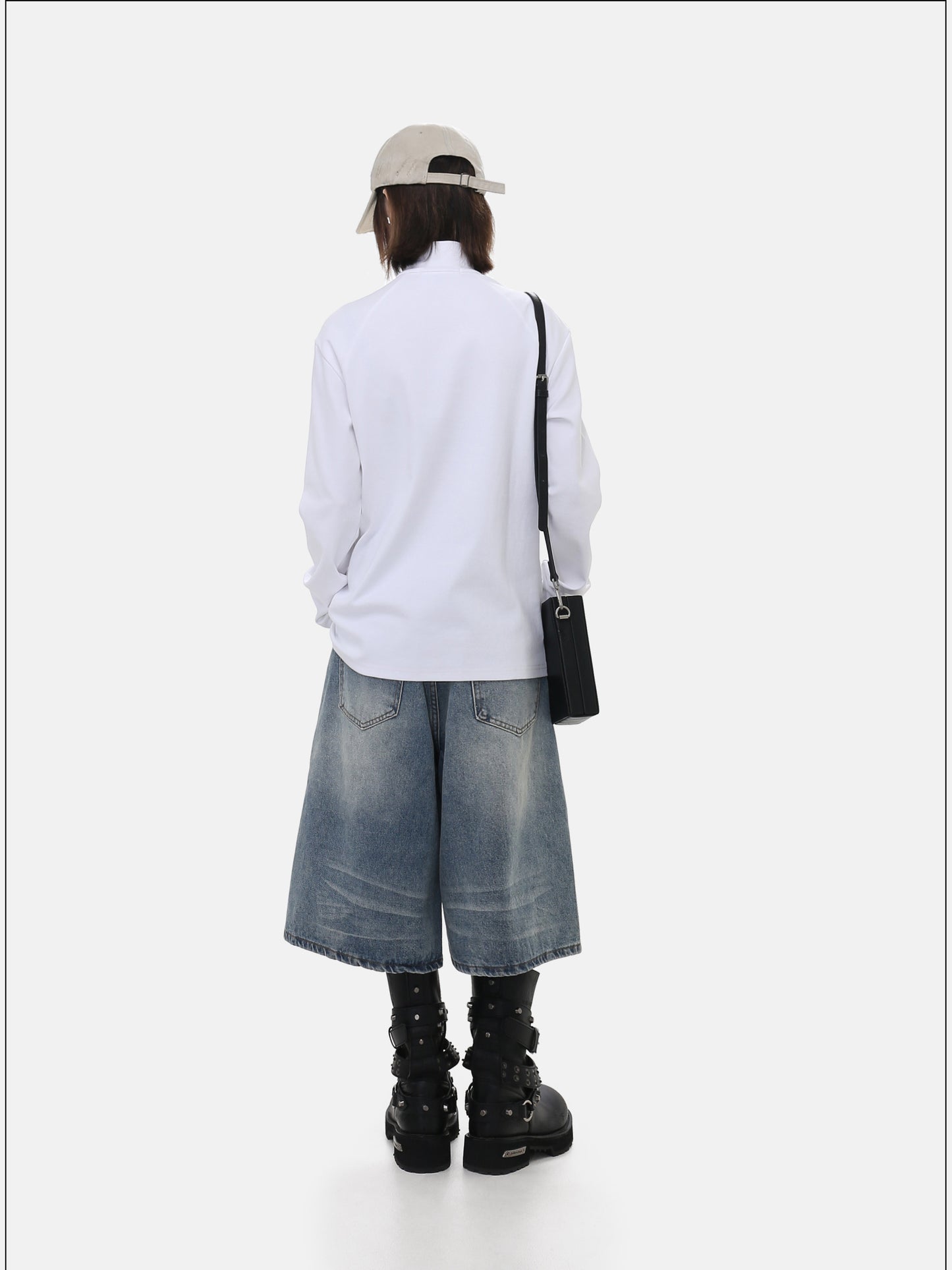 Stand-up Collar Zipper Shirt