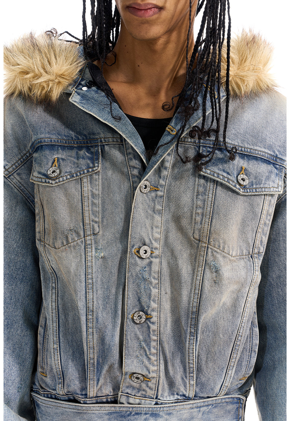 Distressed Oversized Denim Jacket