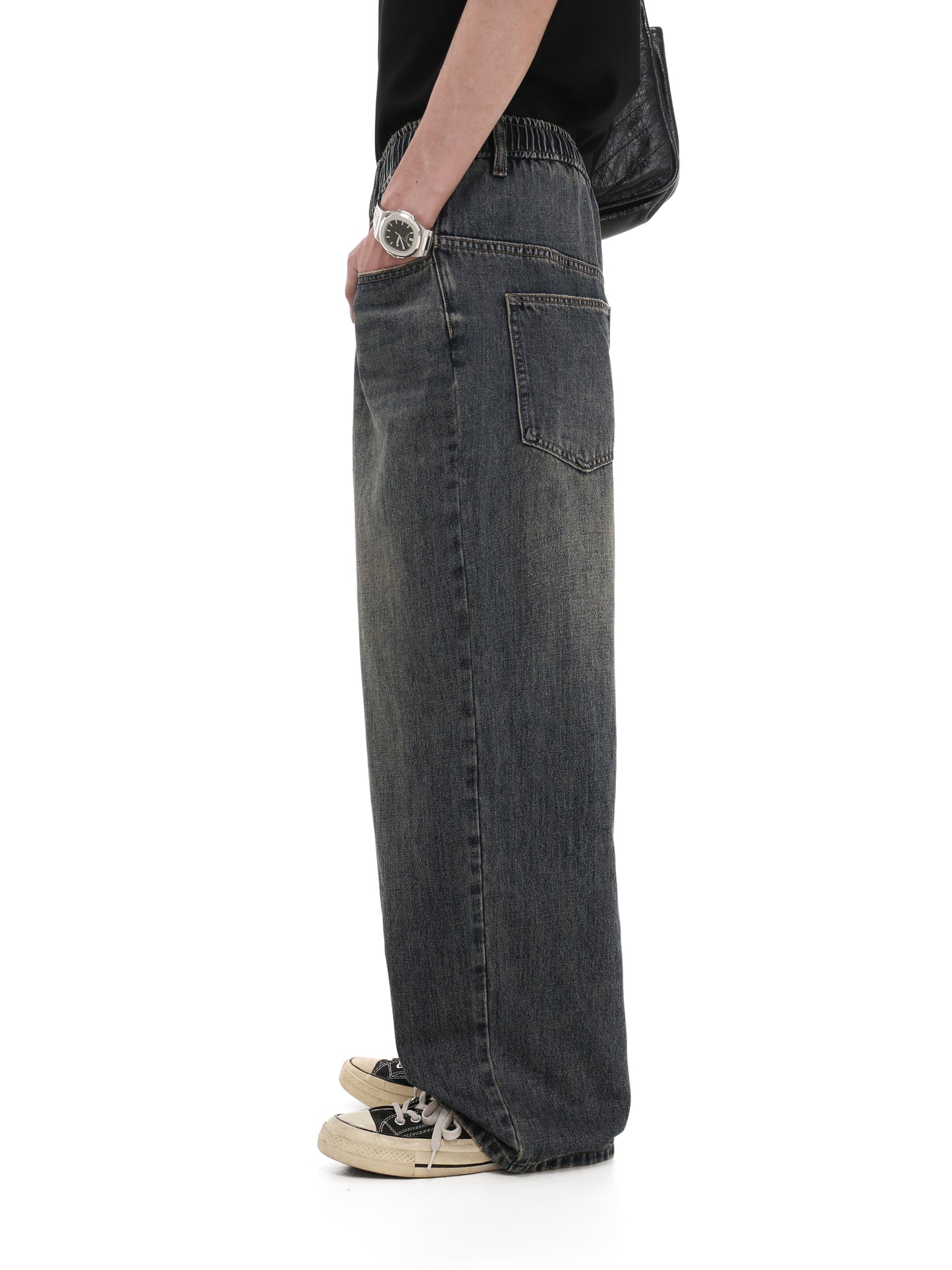 Loose Straight Washed Casual Denim Pants