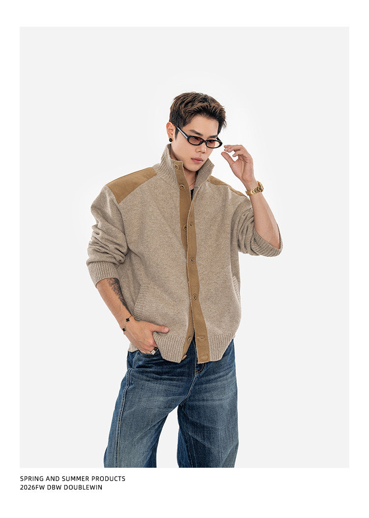 Retro Suede-Wool-Woven Hunting Jacket