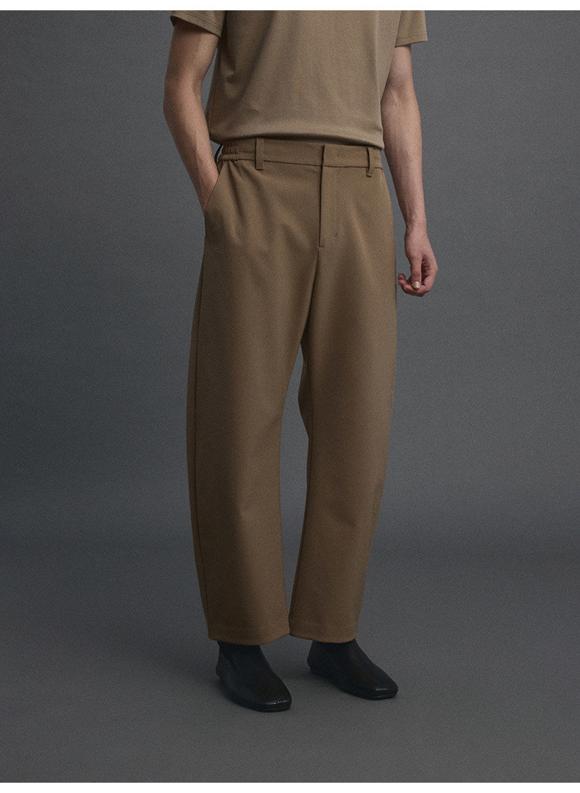 Curved-Cut Casual Pants