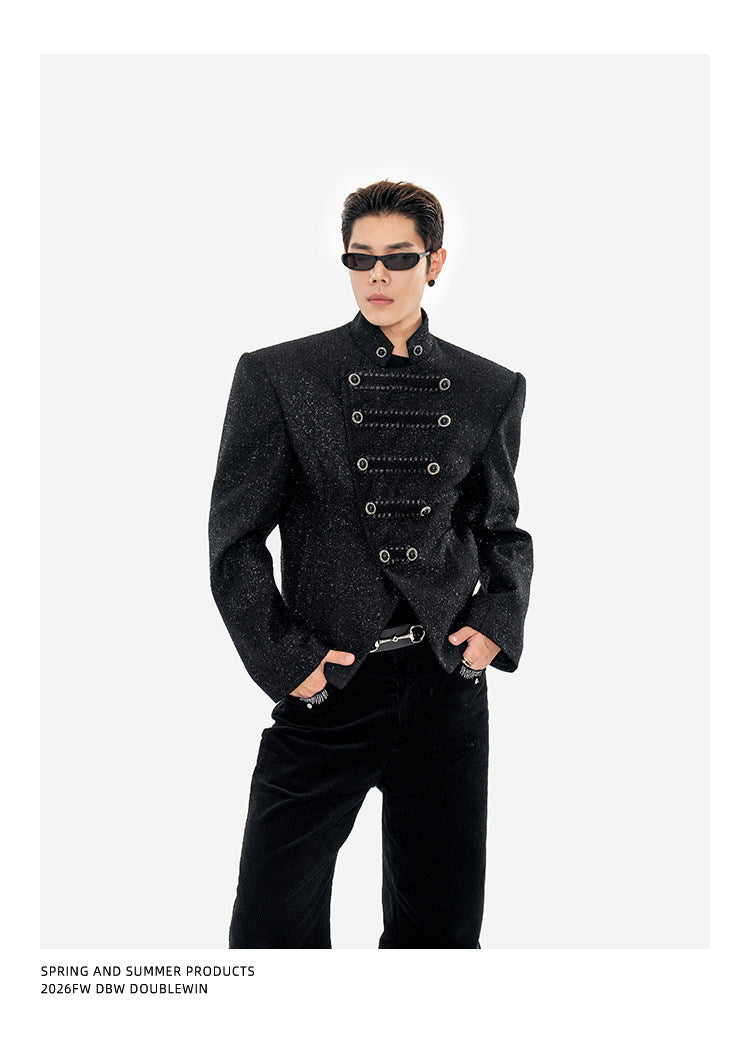 Shimmering Blended Wool Short Jacket