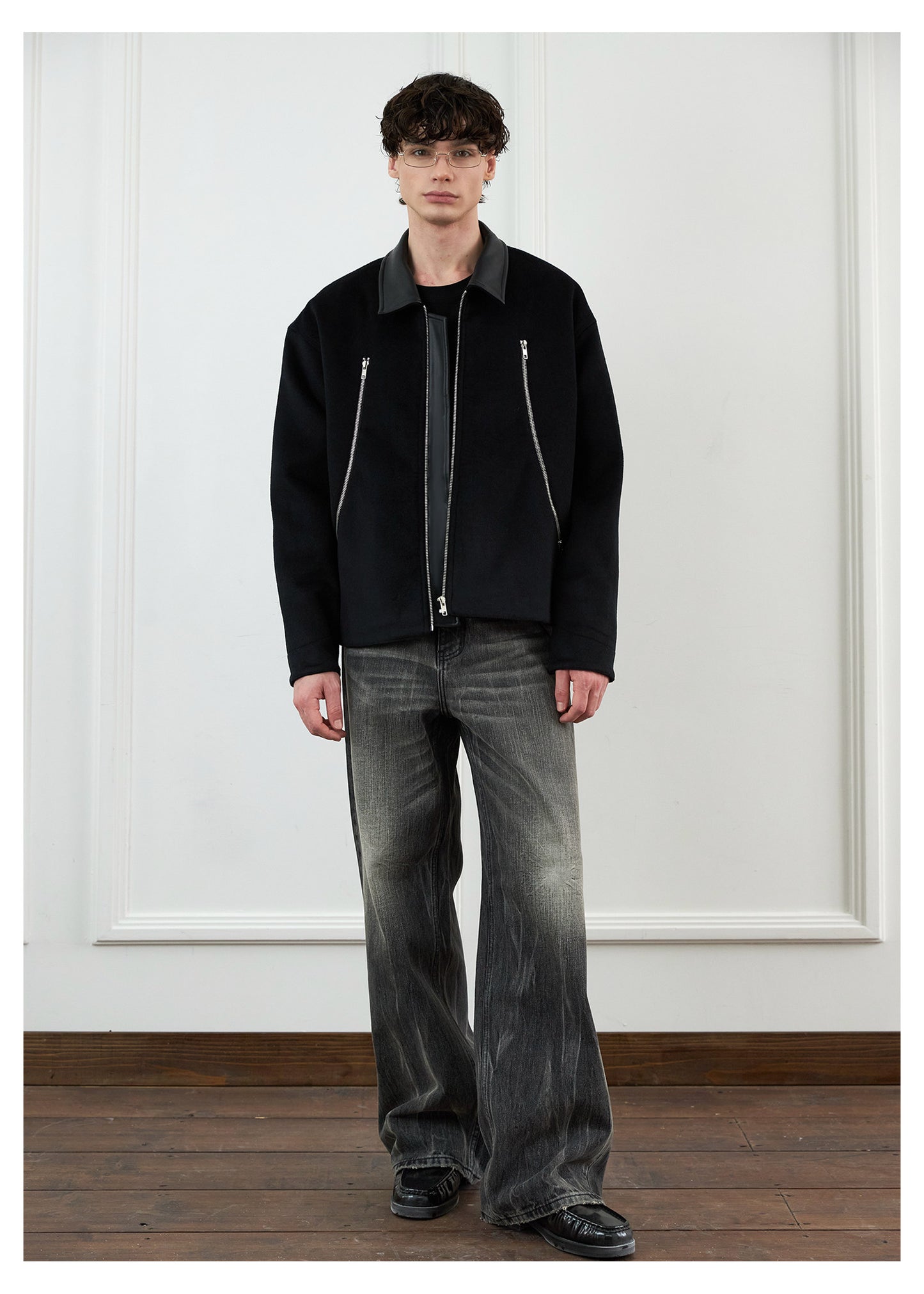 Heavyweight Wool Jacket with Zipper