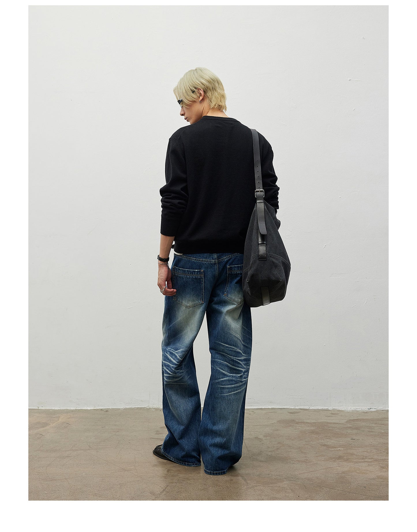 Wash-processed Straight-Leg Jeans