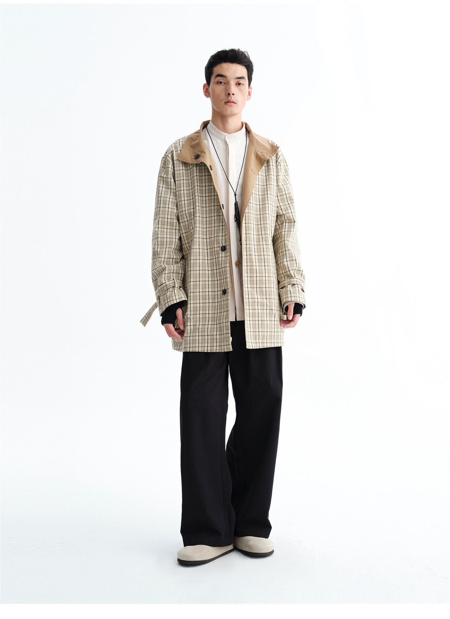 Reversible Check Pattern Coat