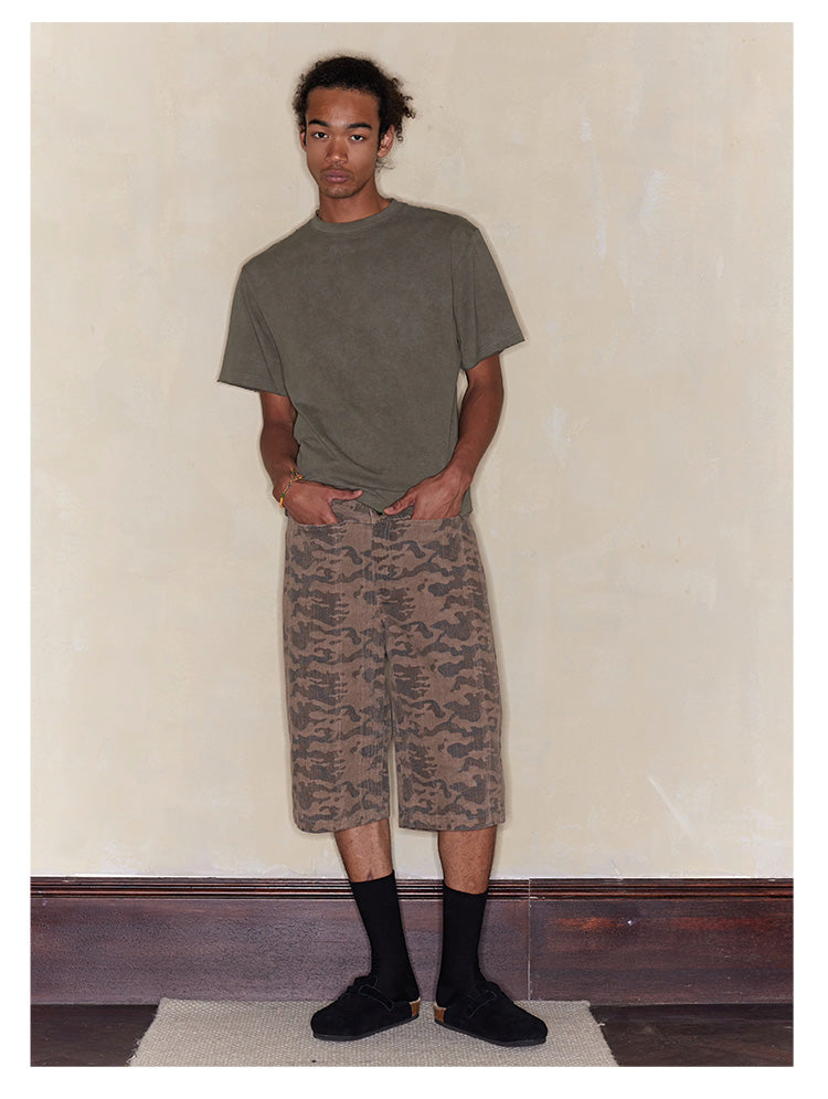 Camouflage mid-length pants