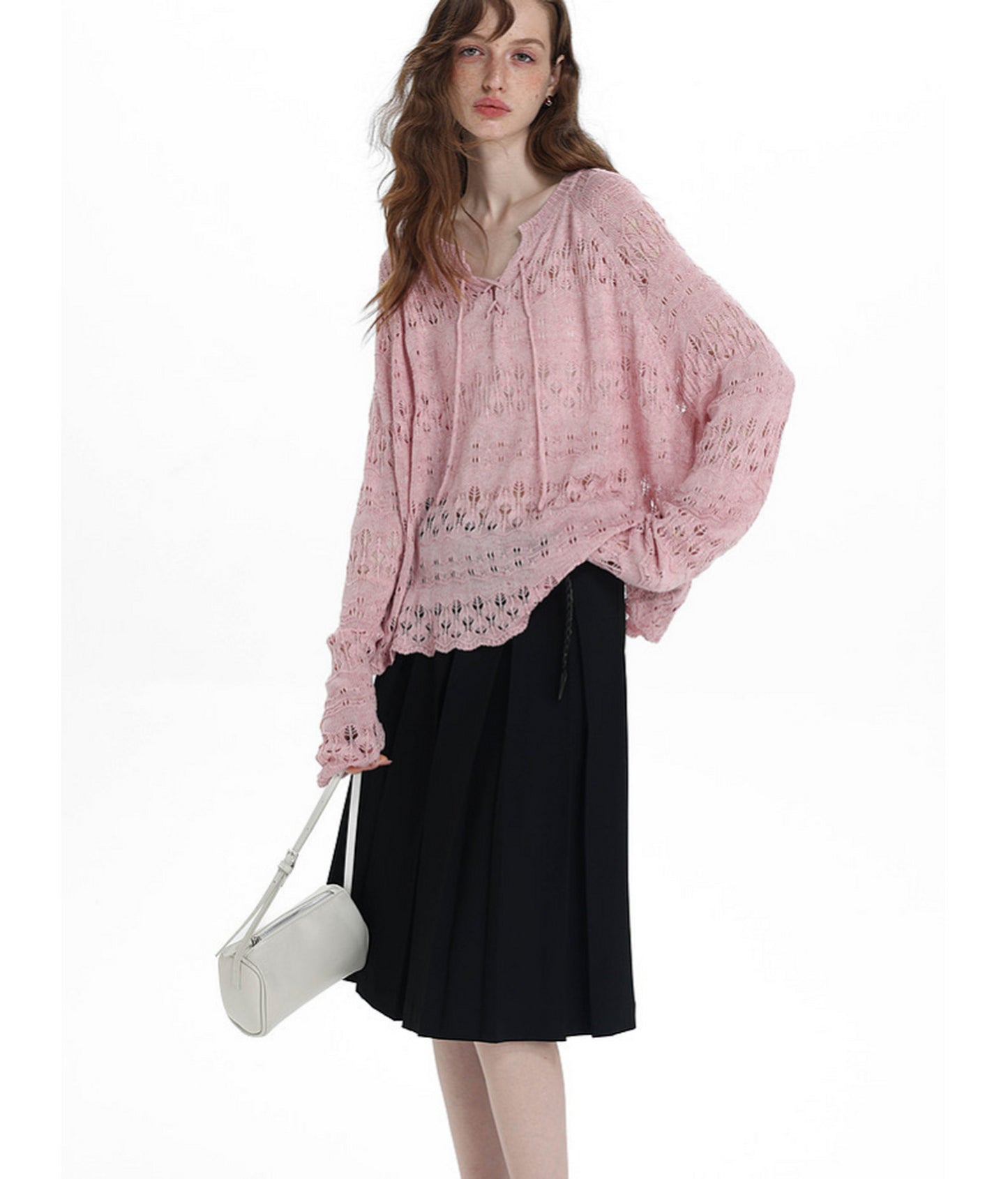 Lightweight Flyknit Tie-Up Sweater