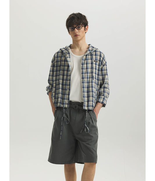 Checkered Hooded Jacket