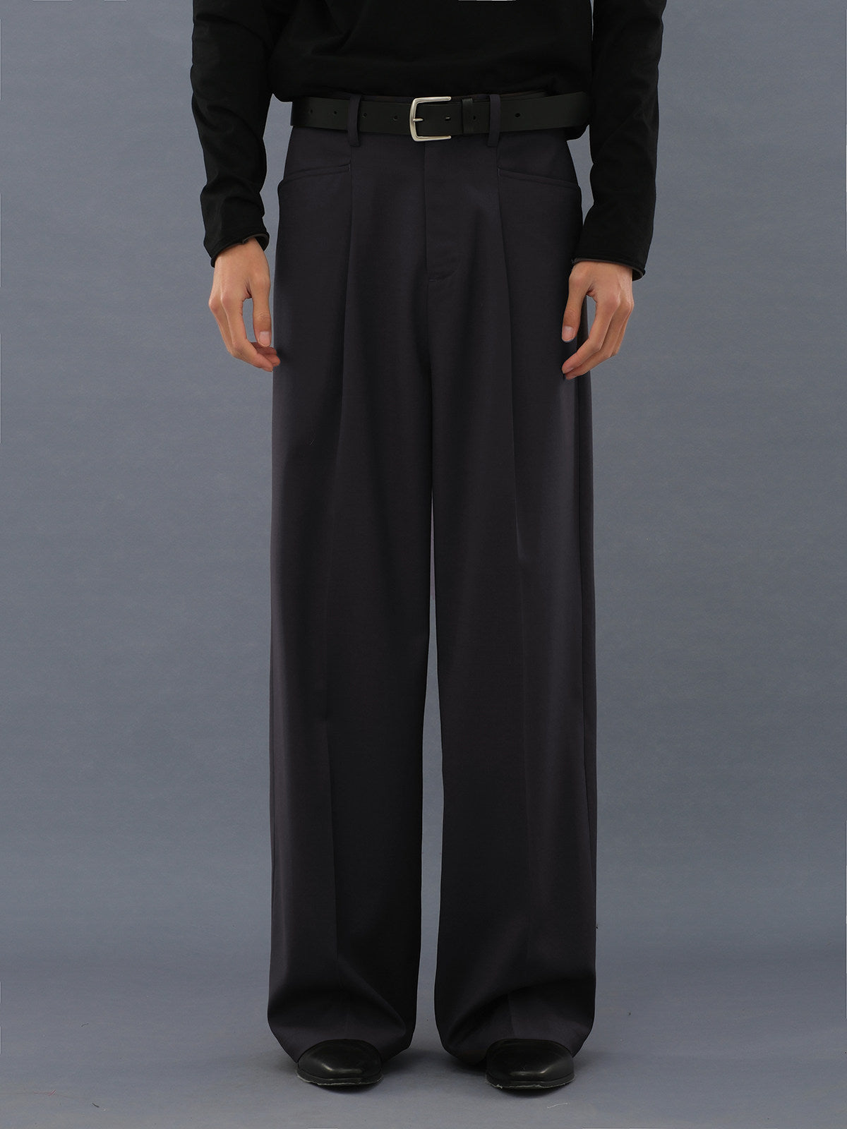 Wool-Blend Straight-Leg Pants