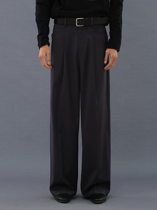 Wool-Blend Straight-Leg Pants