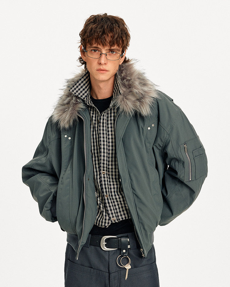 Edgy Patchwork Workwear Jacket