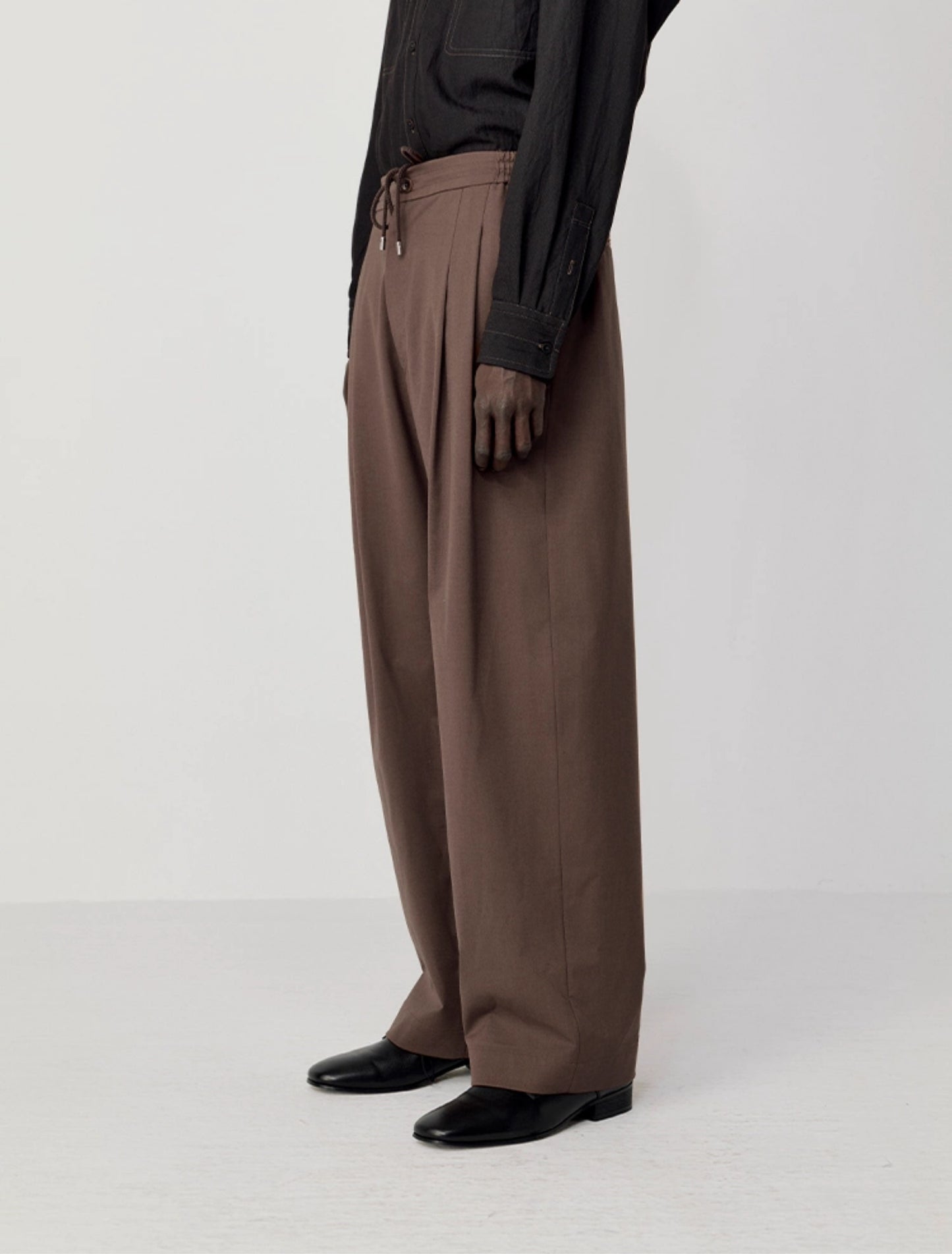 Pleated Drawstring Casual Pants