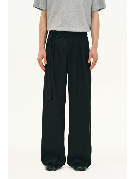 Linen Casual Pants with Belt