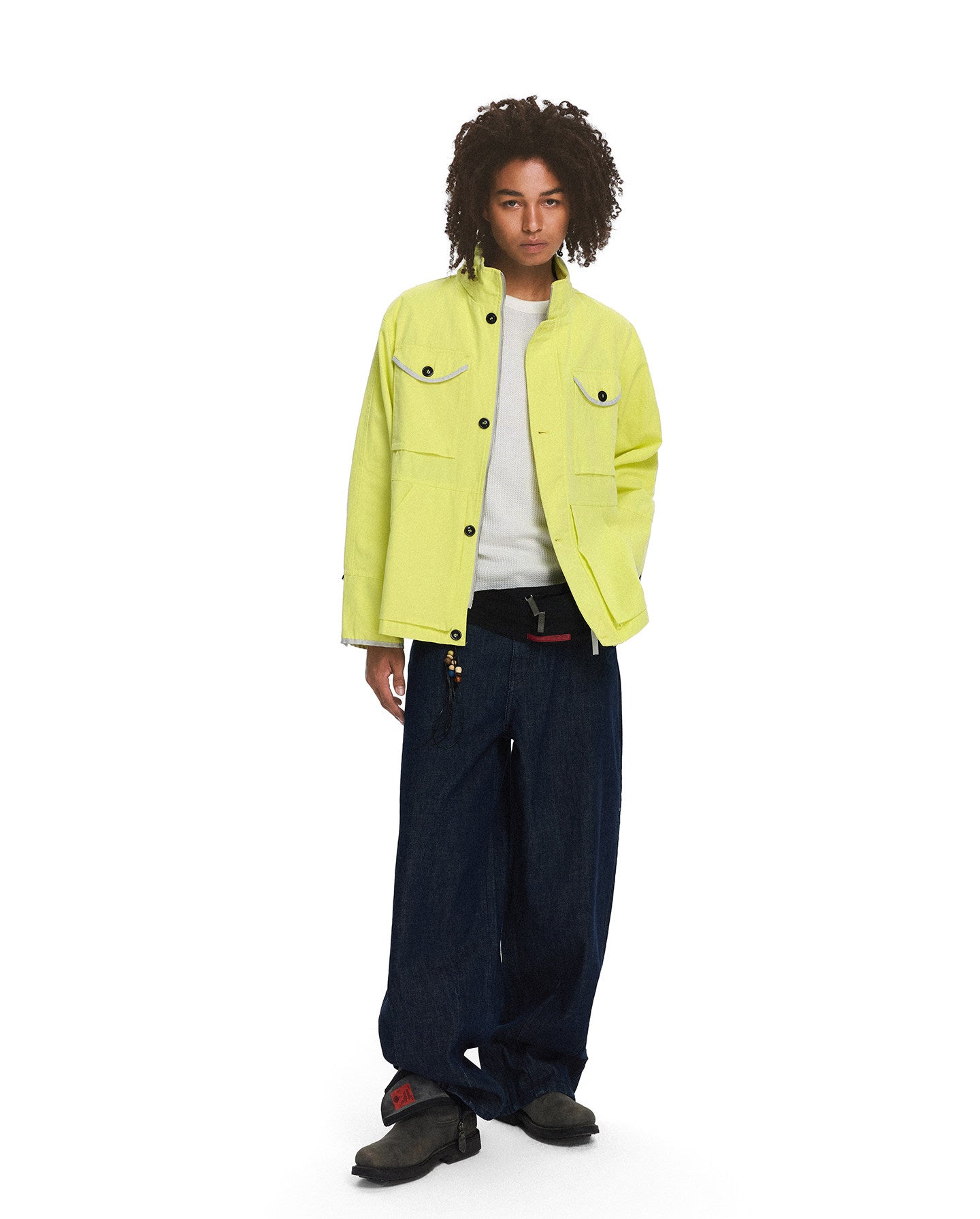 Stand-Up Collar Hooded Zipper Jacket