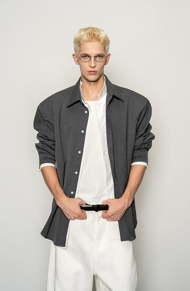 Fake Two-Piece Wide Shirt