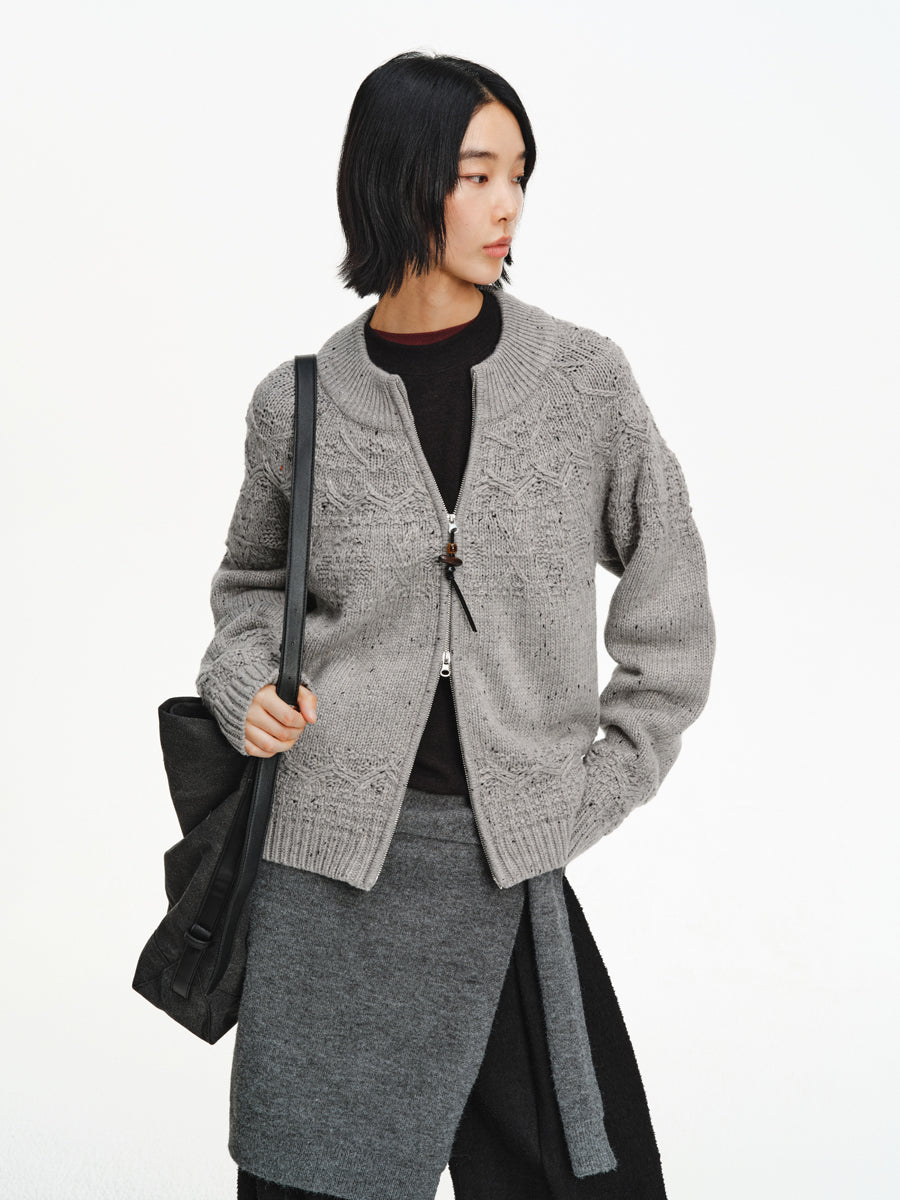 Twist Zip-Up Cardigan