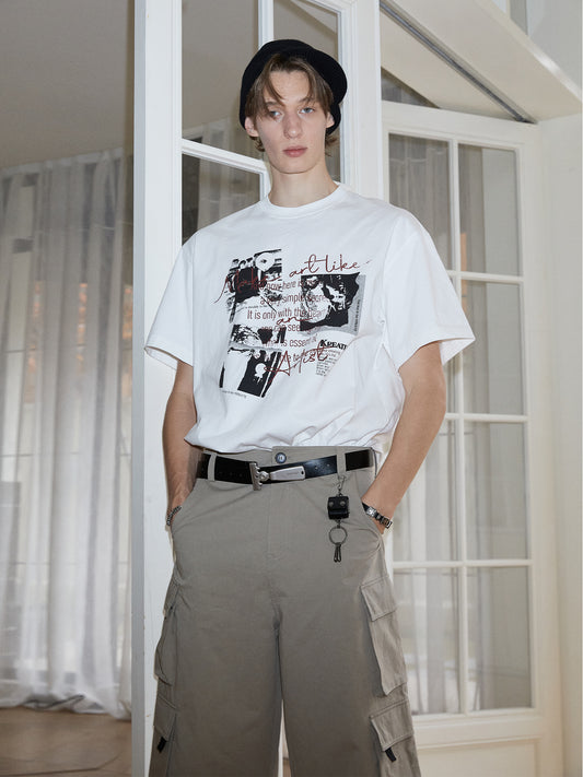 Printed Cotton Short-Sleeved T-Shirt