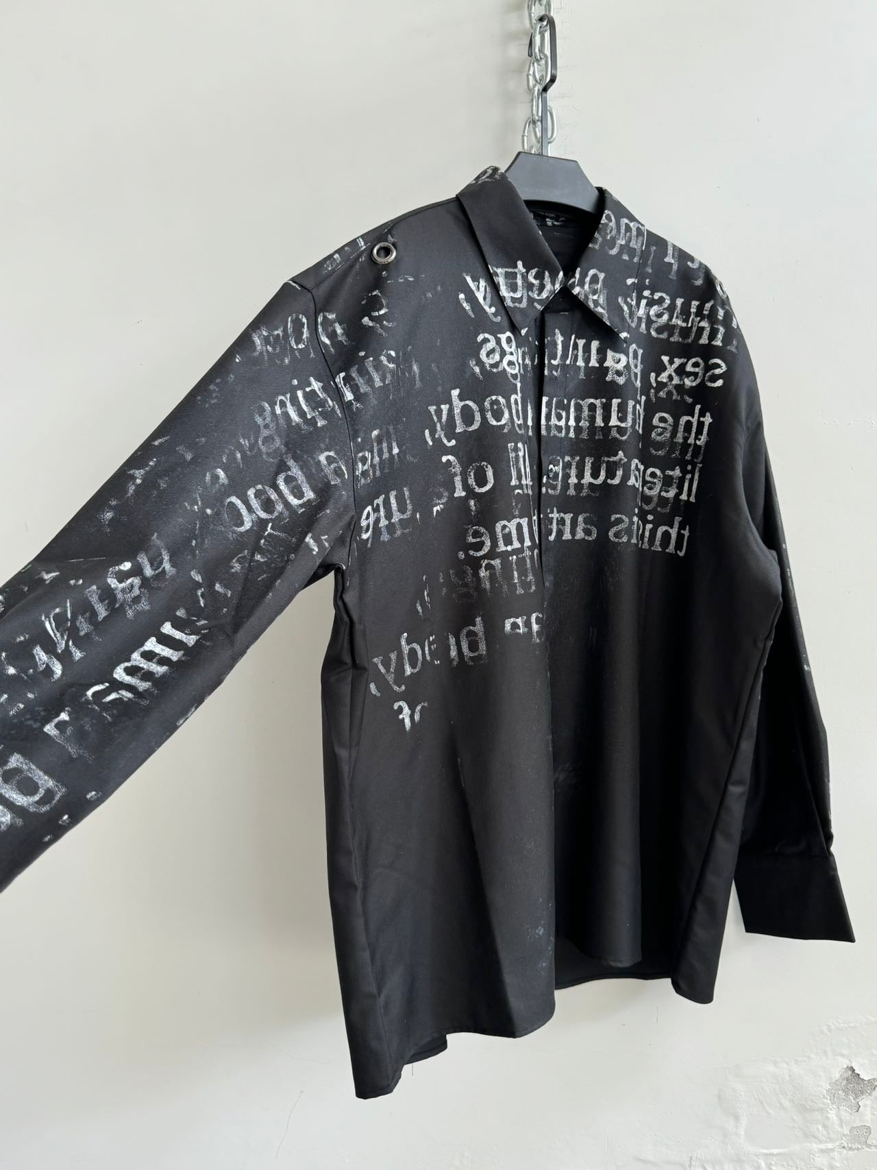 Unisex silky printed long-sleeved shirt