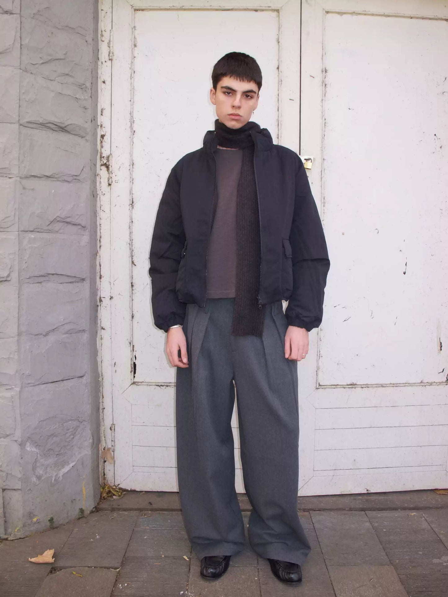 Retro 3D Pleated Wide-Leg Pants